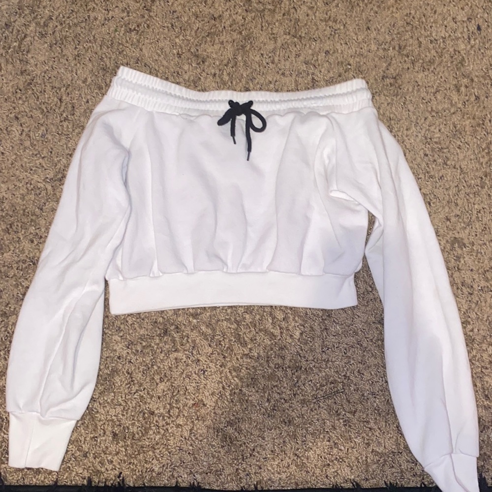 Off the shoulder cropped sweater, size small